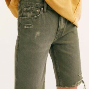 Free People Cutoff Army Green Shorts